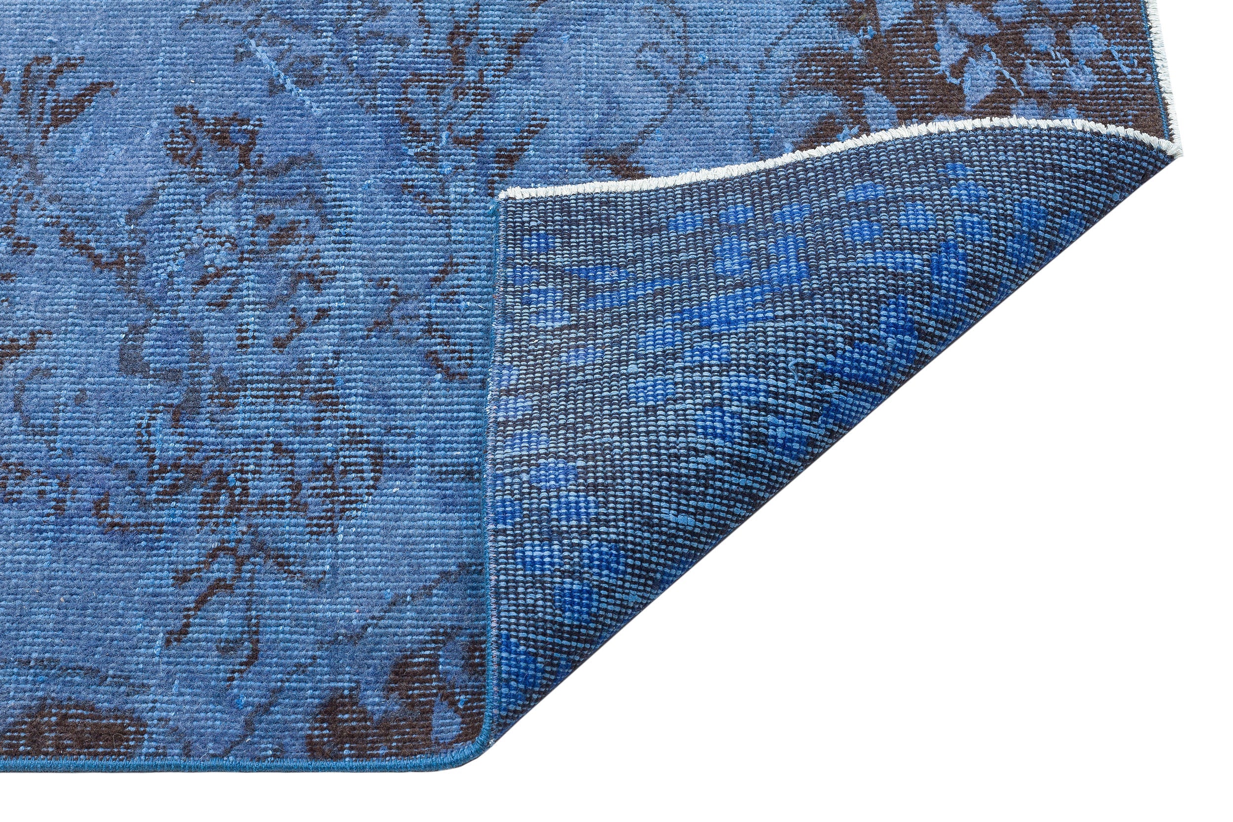Atina Blue Vintage Wool Handmade Area Rug 4'3" x 10'11"