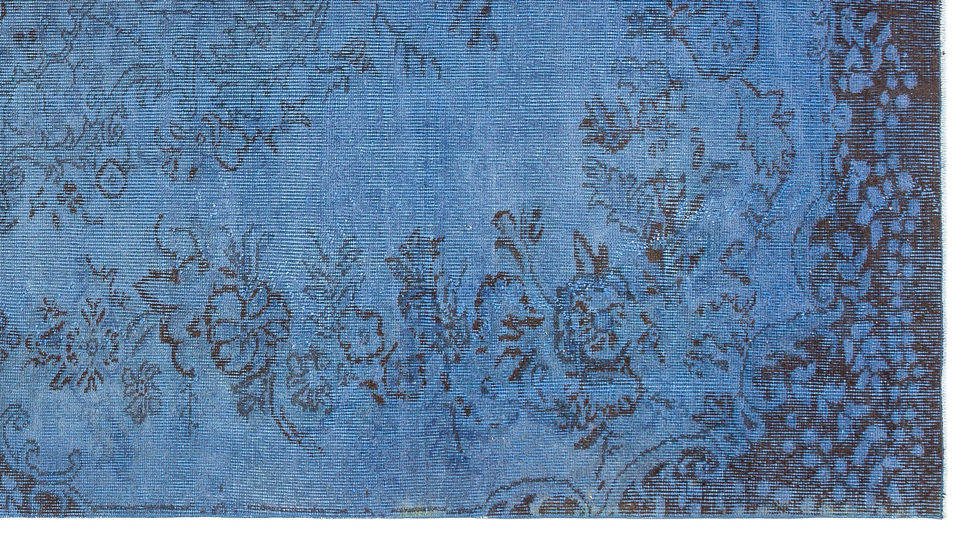 Atina Blue Vintage Wool Handmade Area Rug 4'3" x 10'11"