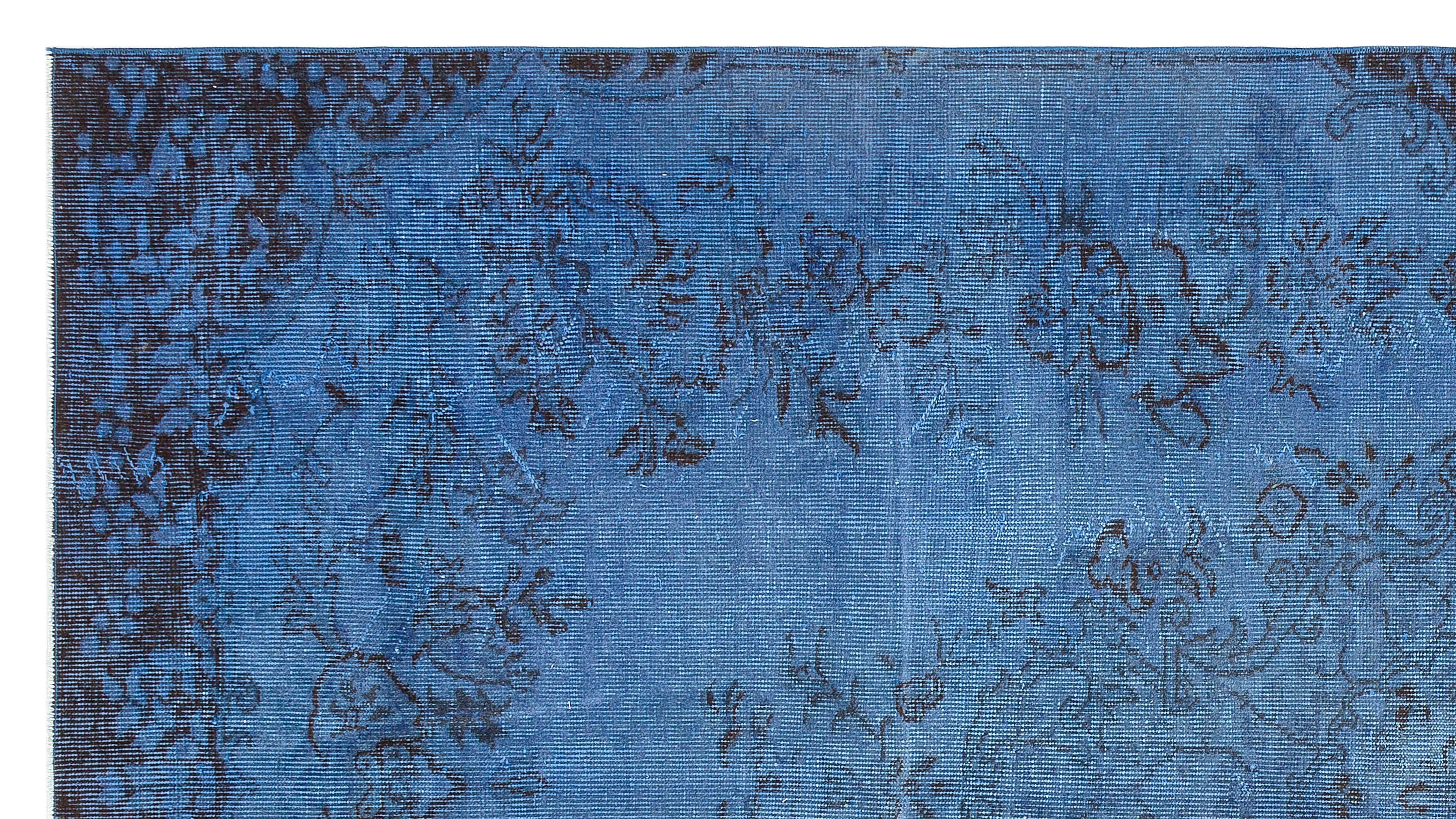 Atina Blue Vintage Wool Handmade Area Rug 4'3" x 10'11"