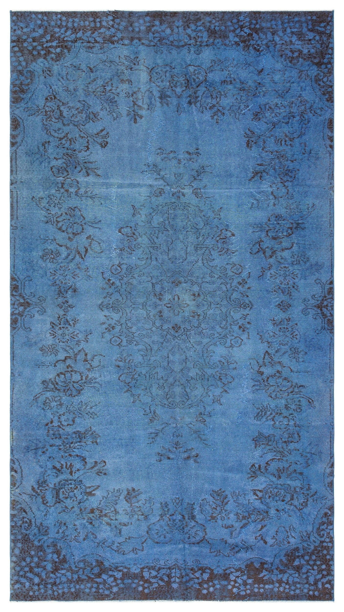 Atina Blue Vintage Wool Handmade Area Rug 4'3" x 10'11"