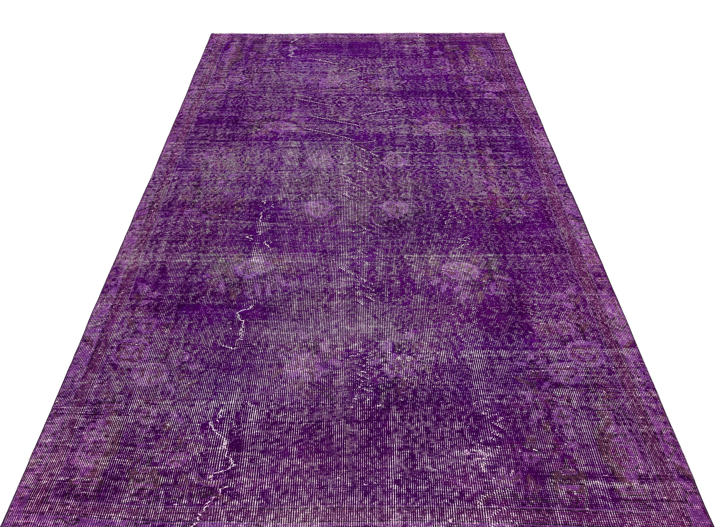 Atina Purple Vintage Wool Handmade Area Rug 5'0" x 8'5"