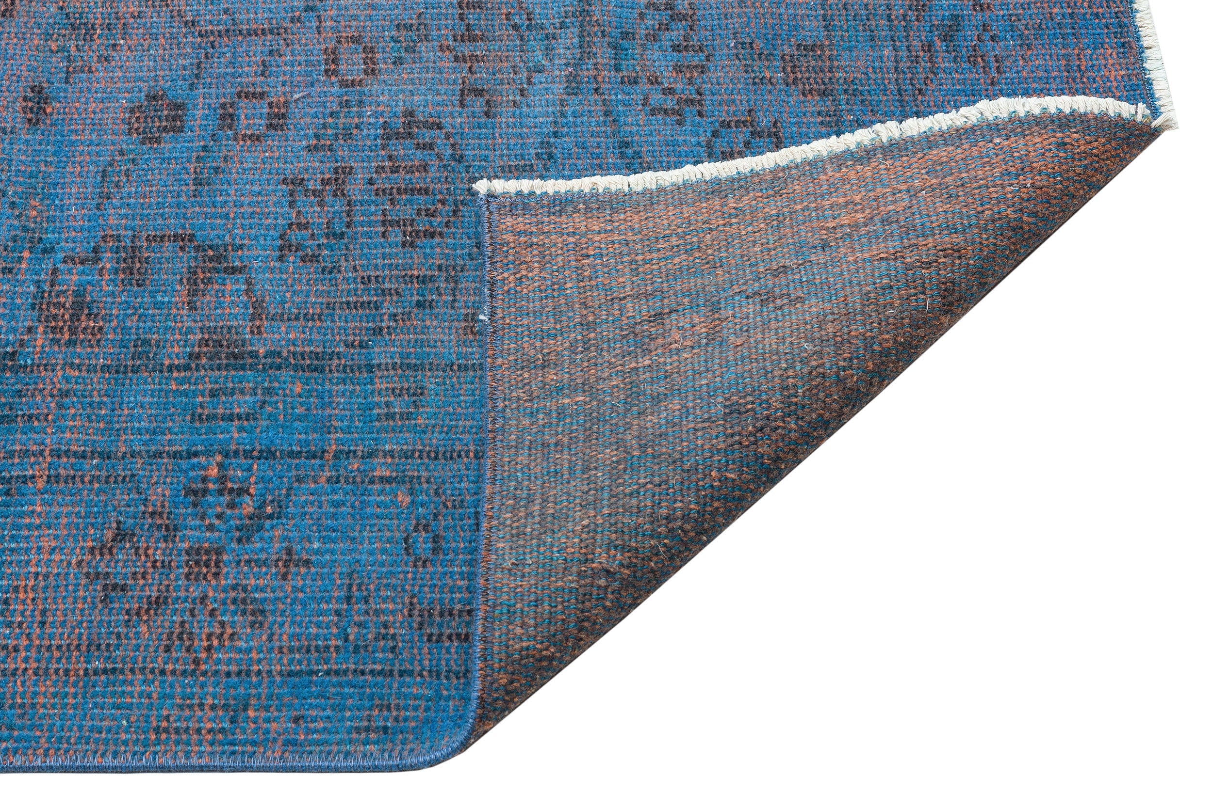 Atina Blue Vintage Wool Handmade Area Rug 5'10" x 9'1"