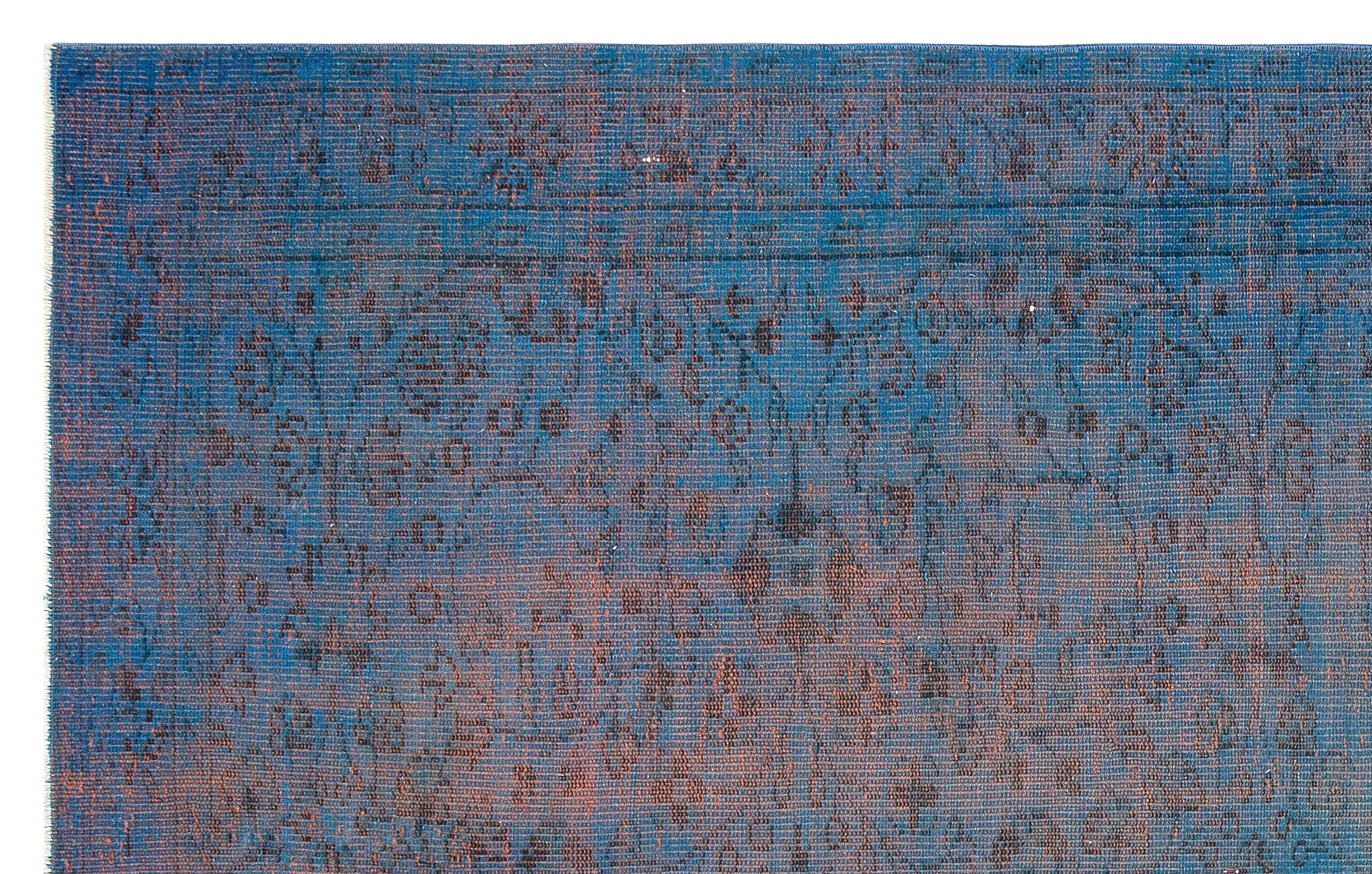 Atina Blue Vintage Wool Handmade Area Rug 5'10" x 9'1"
