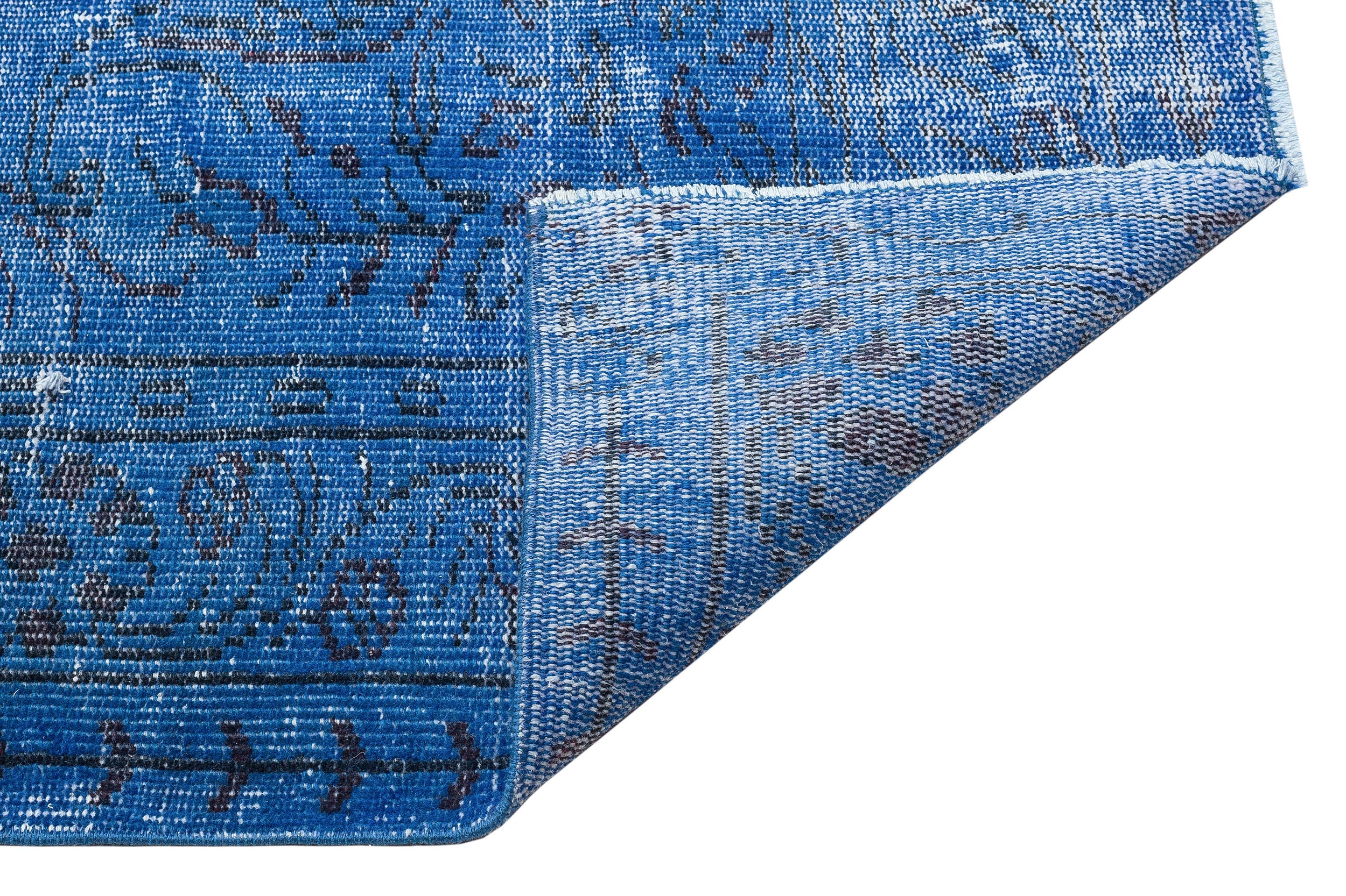 Atina Blue Vintage Wool Handmade Area Rug 5'6" x 9'8"