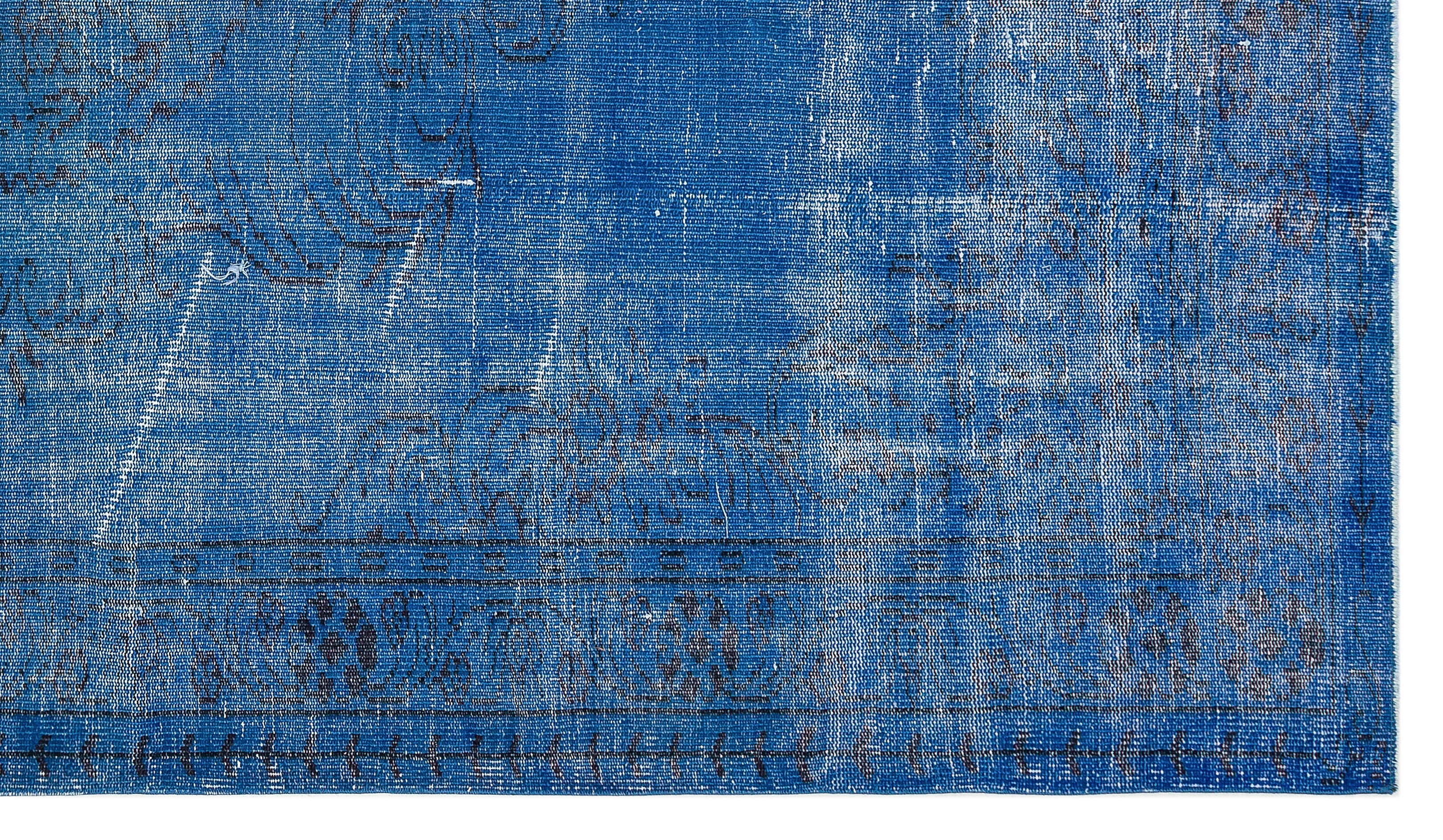 Atina Blue Vintage Wool Handmade Area Rug 5'6" x 9'8"