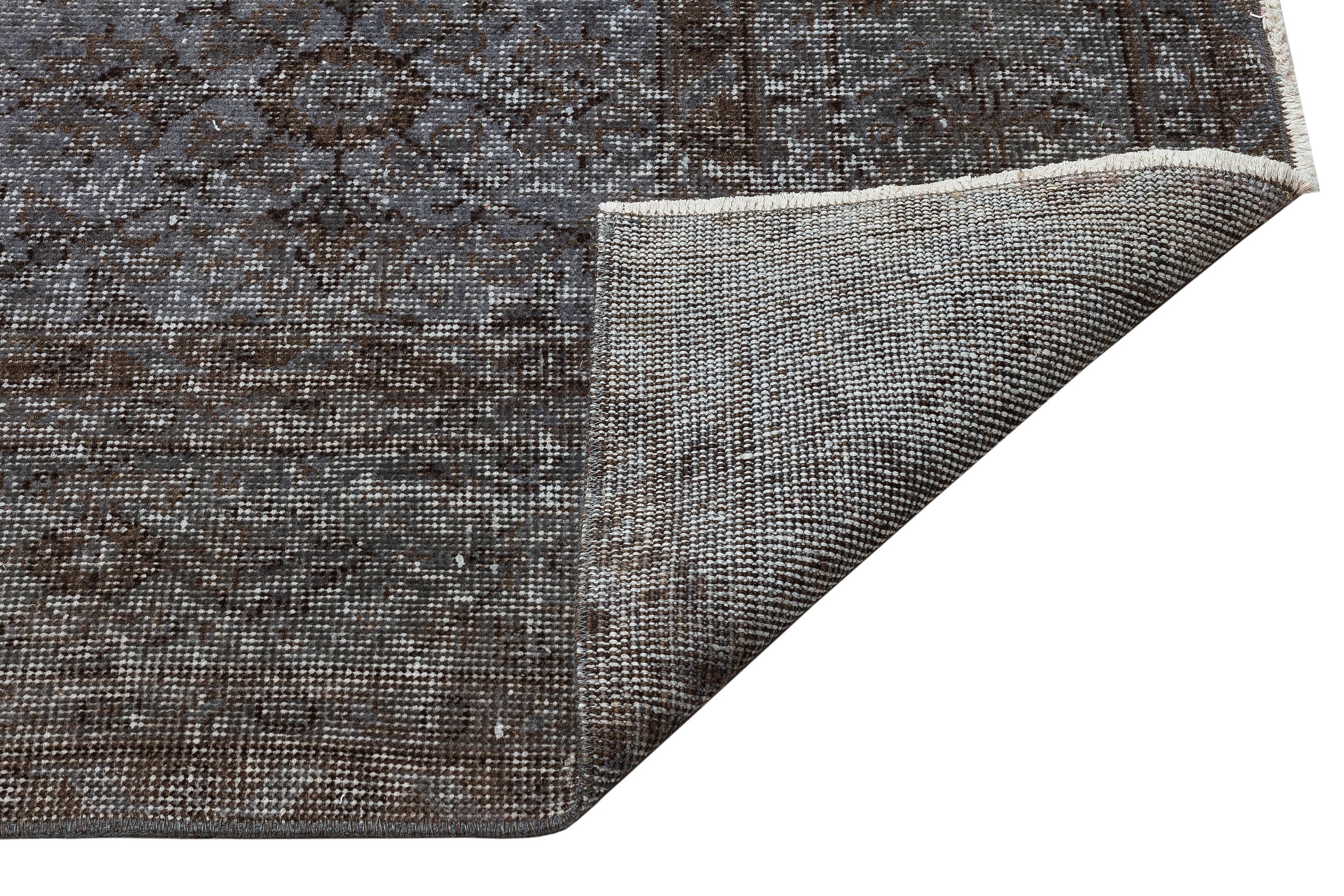 Atina Grey Vintage Wool Handmade Area Rug 7'2" x 10'10"