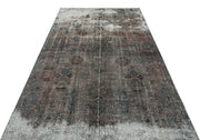 Atina Grey Vintage Wool Handmade Area Rug 5'5" x 9'9"