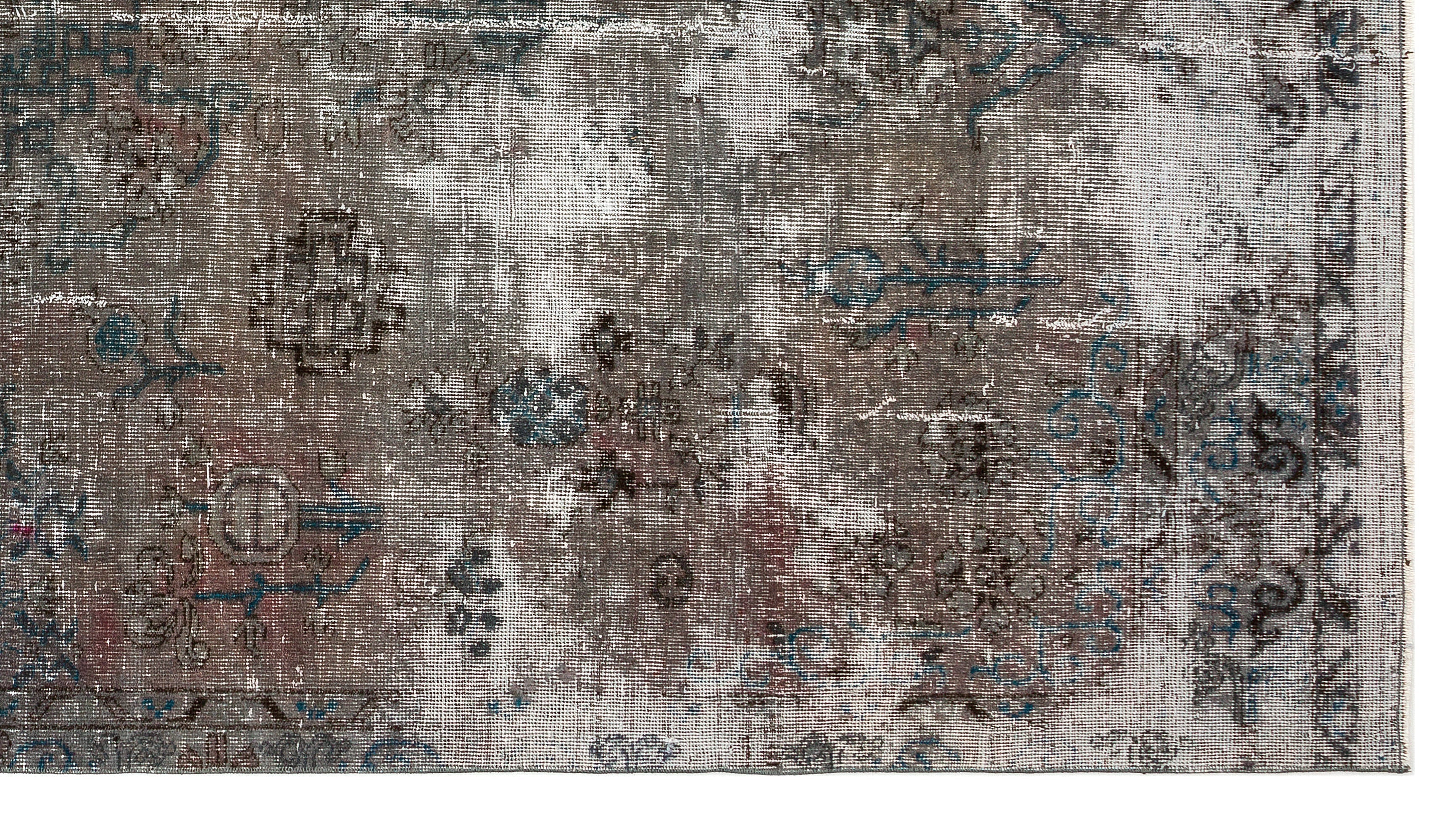Atina Grey Vintage Wool Handmade Area Rug 5'5" x 9'9"