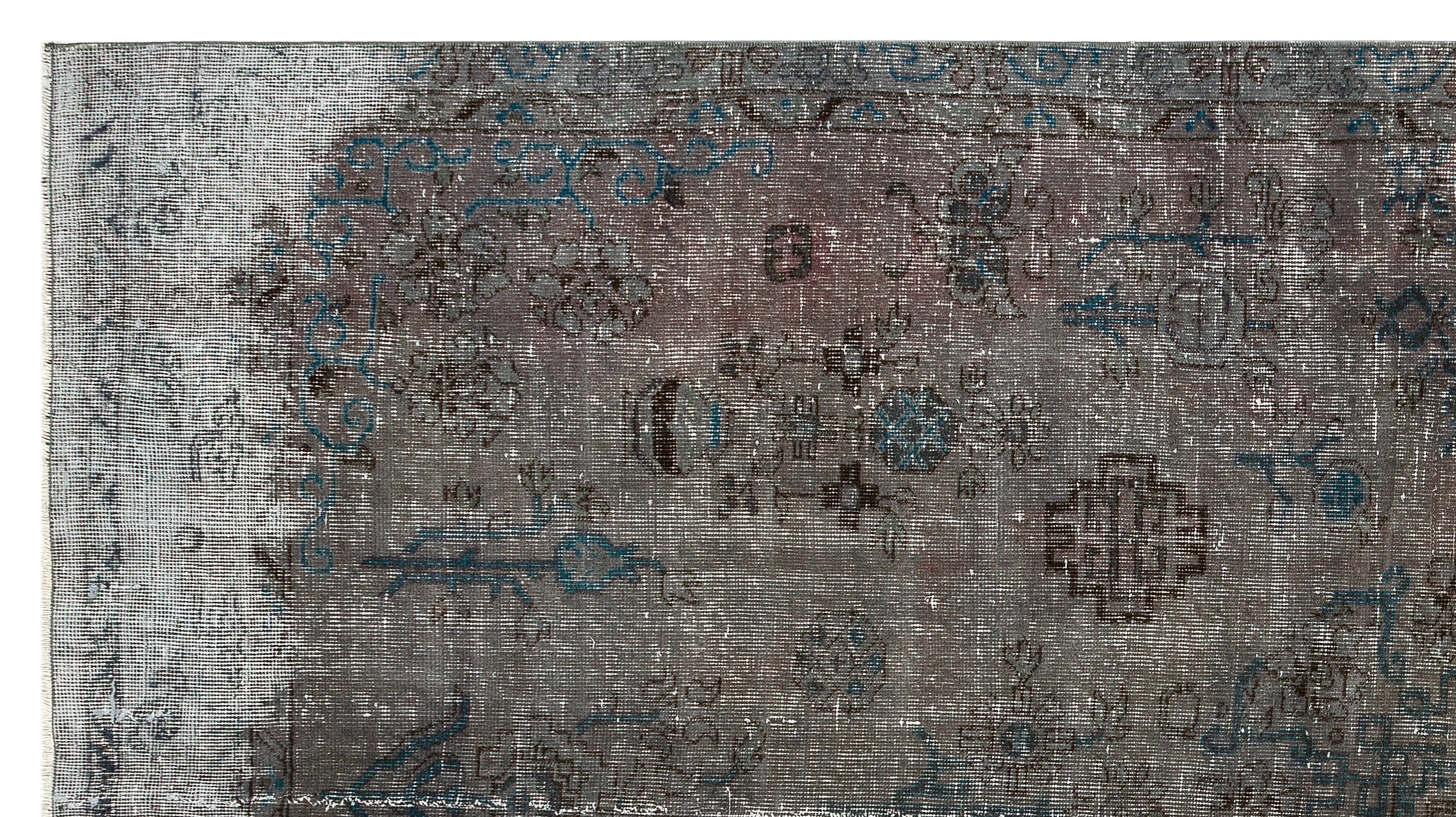 Atina Grey Vintage Wool Handmade Area Rug 5'5" x 9'9"