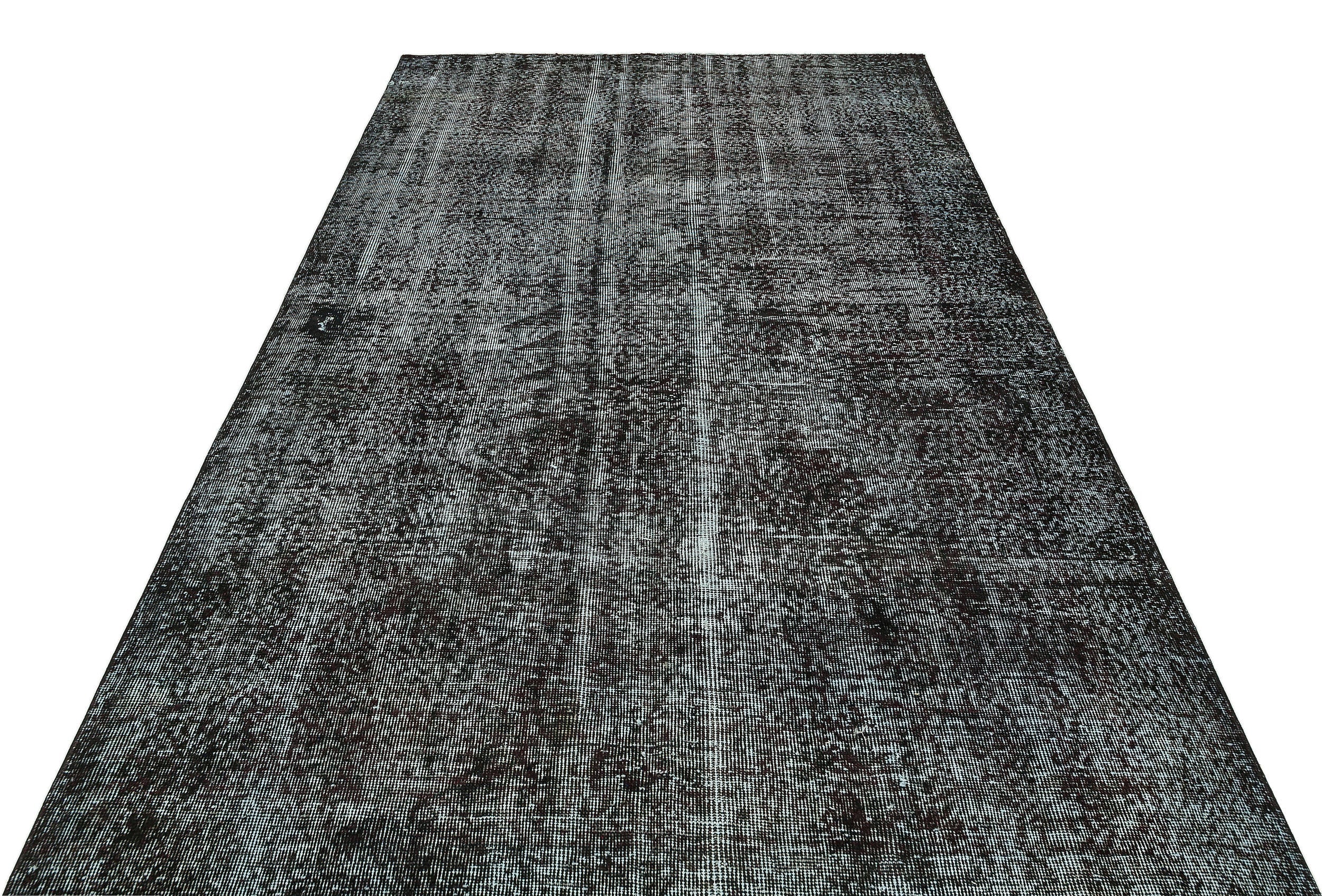 Atina Black Vintage Wool Handmade Area Rug 5'5" x 9'2"