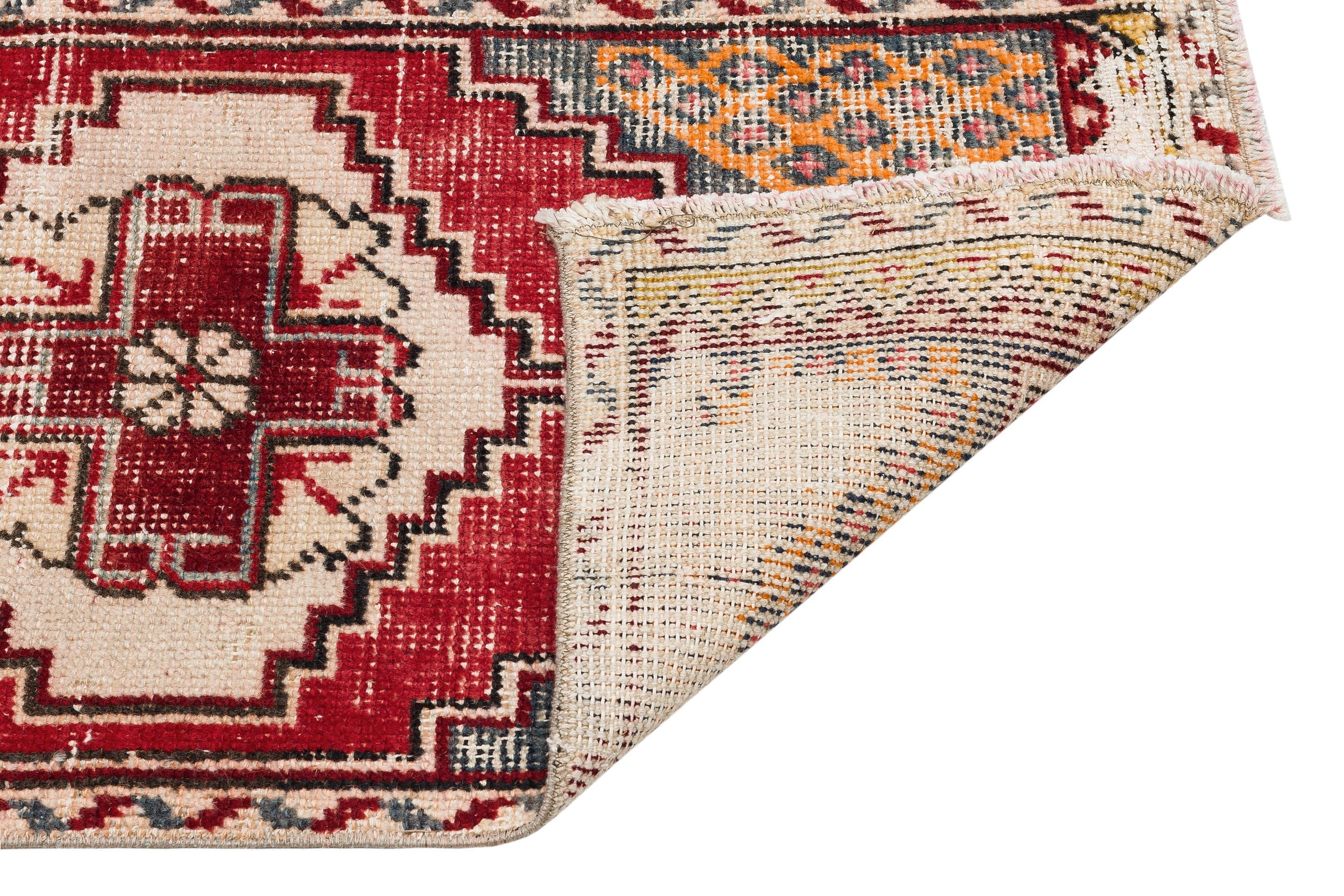 Kavala Red Classic Wool Handmade Area Rug 1'5" x 2'11"