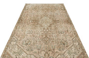 Epir Beige Vintage Wool Handmade Area Rug 4'9" x 7'3"