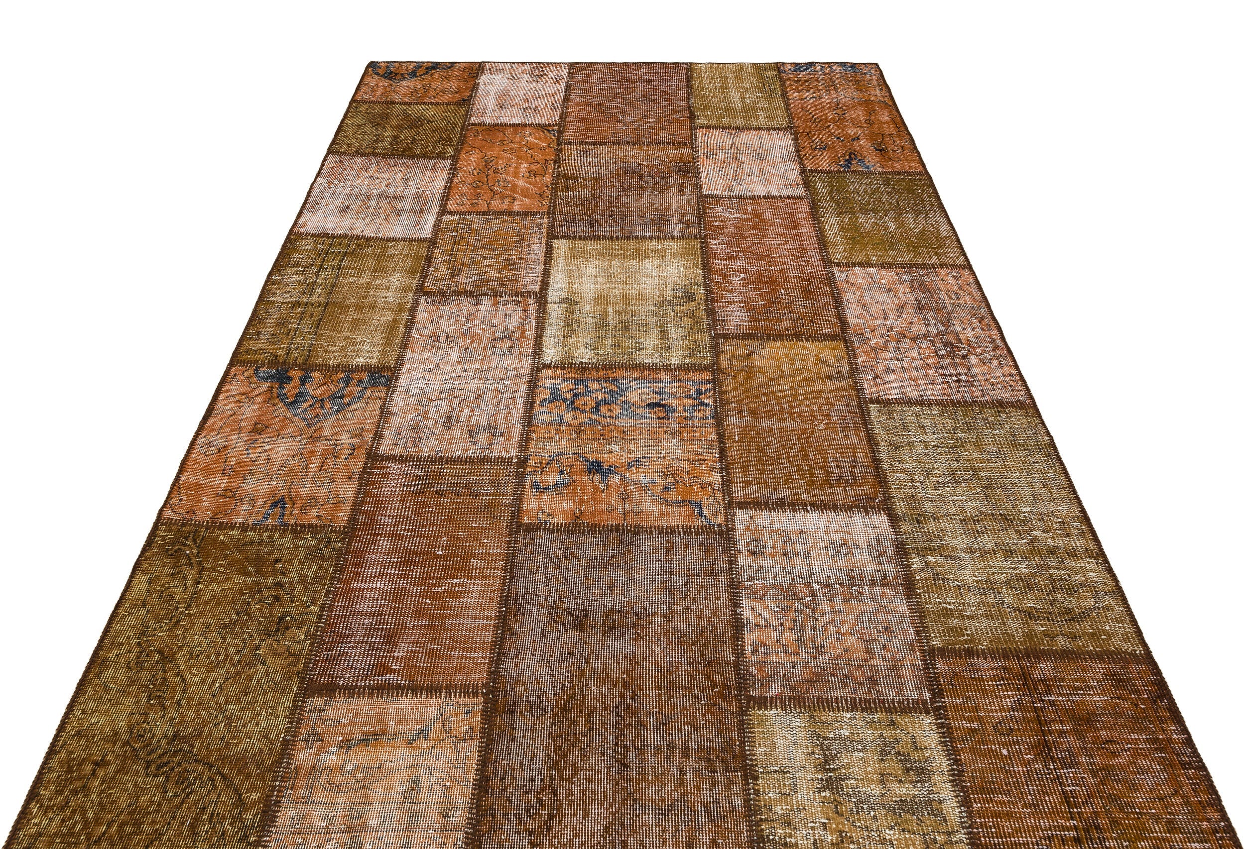 Iskece Brown Vintage Wool Handmade Area Rug 5'10" x 9'2"