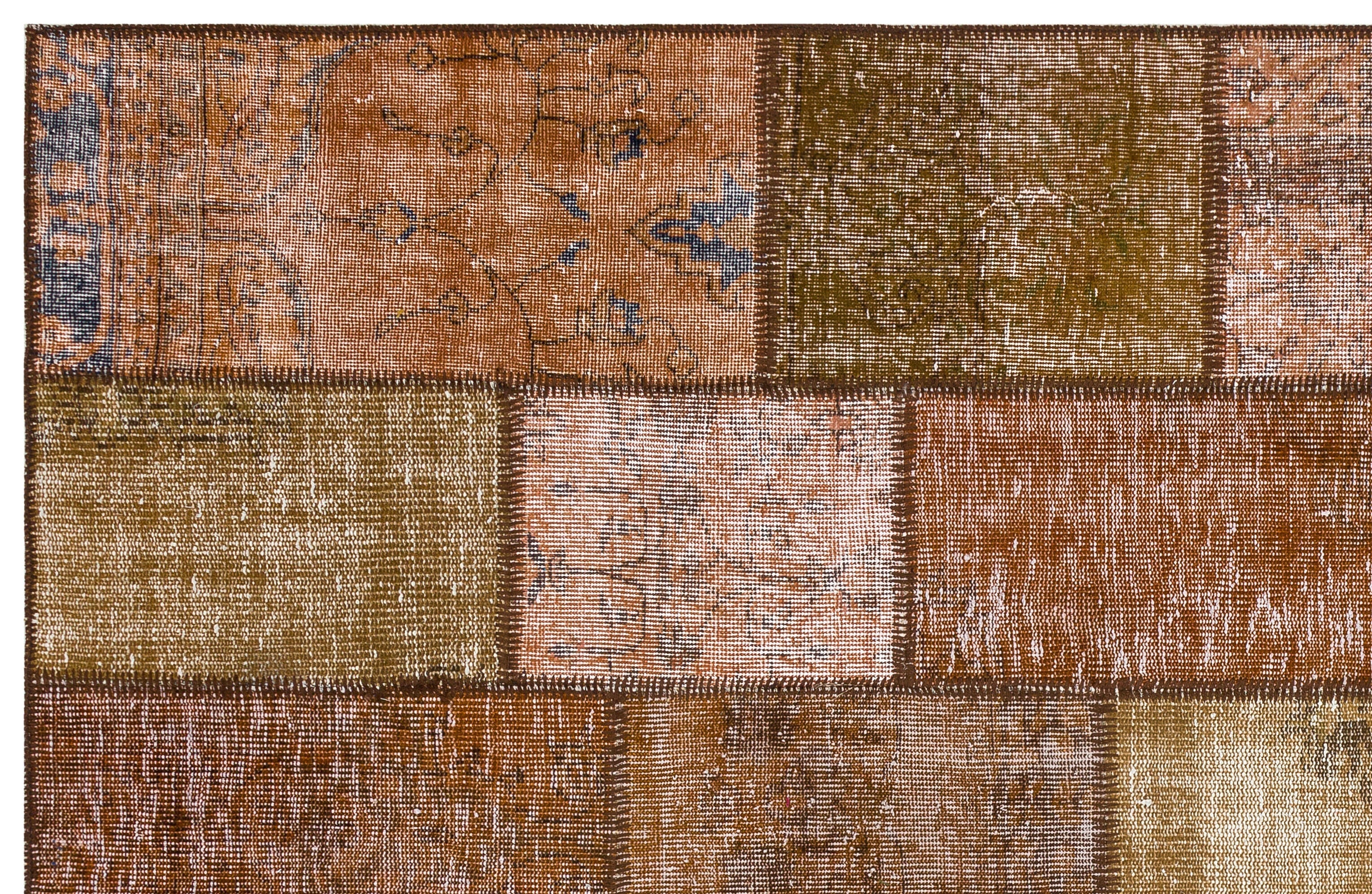 Iskece Brown Vintage Wool Handmade Area Rug 5'10" x 9'2"