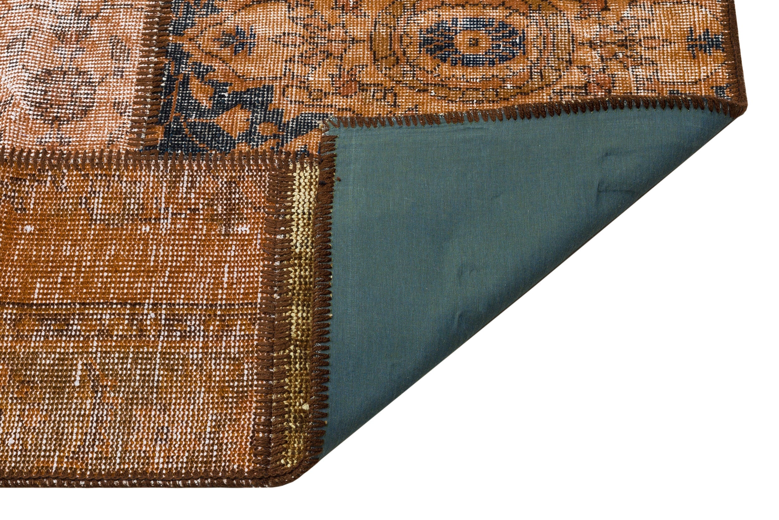 Iskece Brown Vintage Wool Handmade Area Rug 6'1" x 9'5"