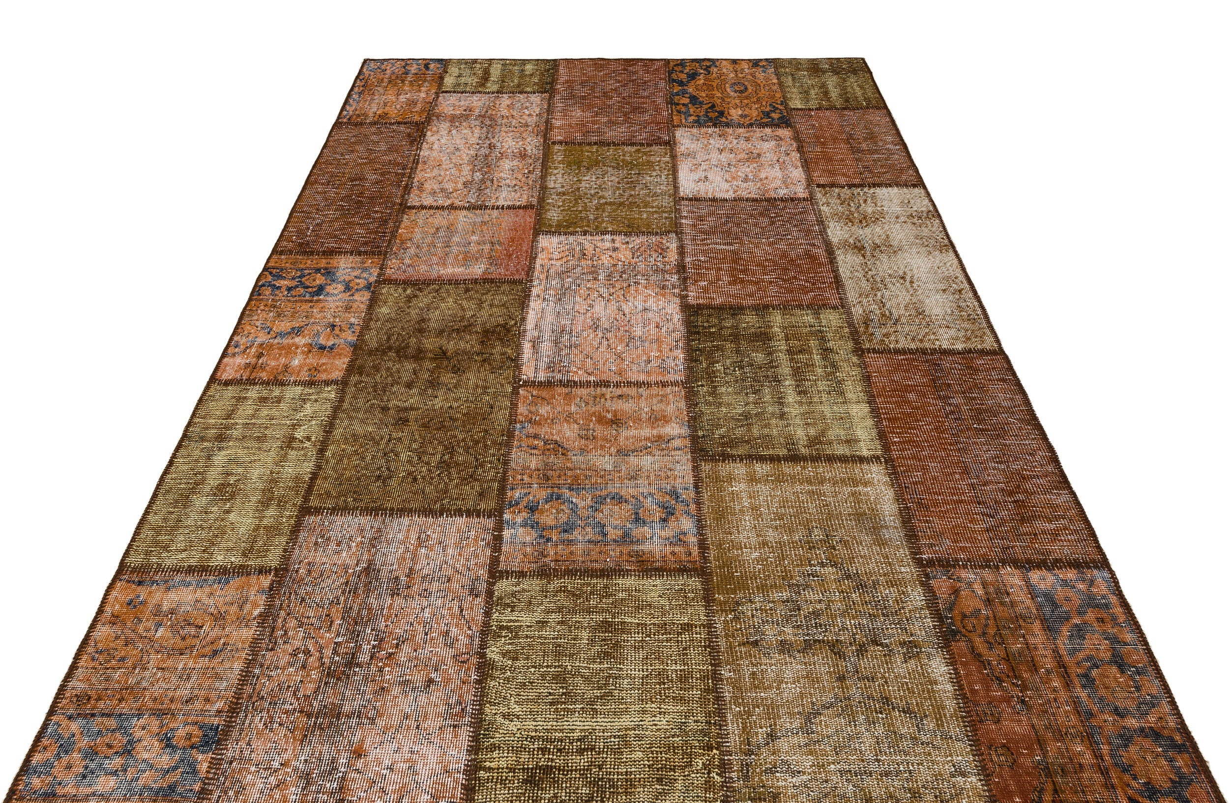 Iskece Brown Vintage Wool Handmade Area Rug 6'1" x 9'5"