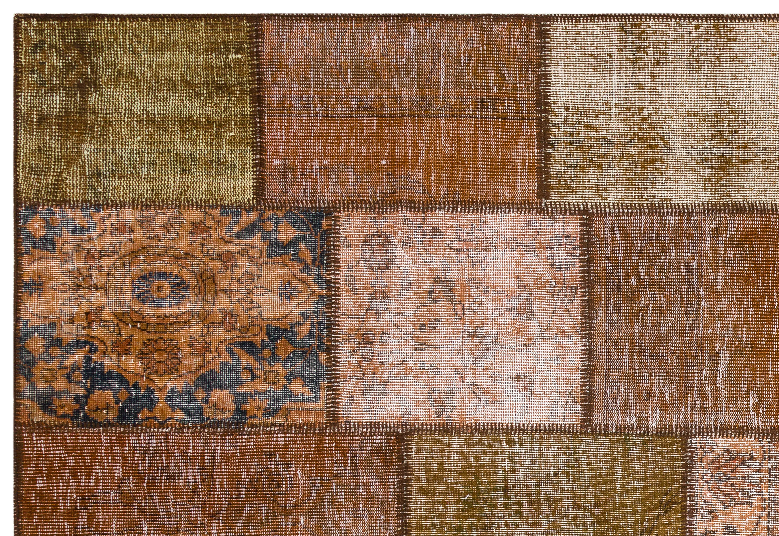 Iskece Brown Vintage Wool Handmade Area Rug 6'1" x 9'5"