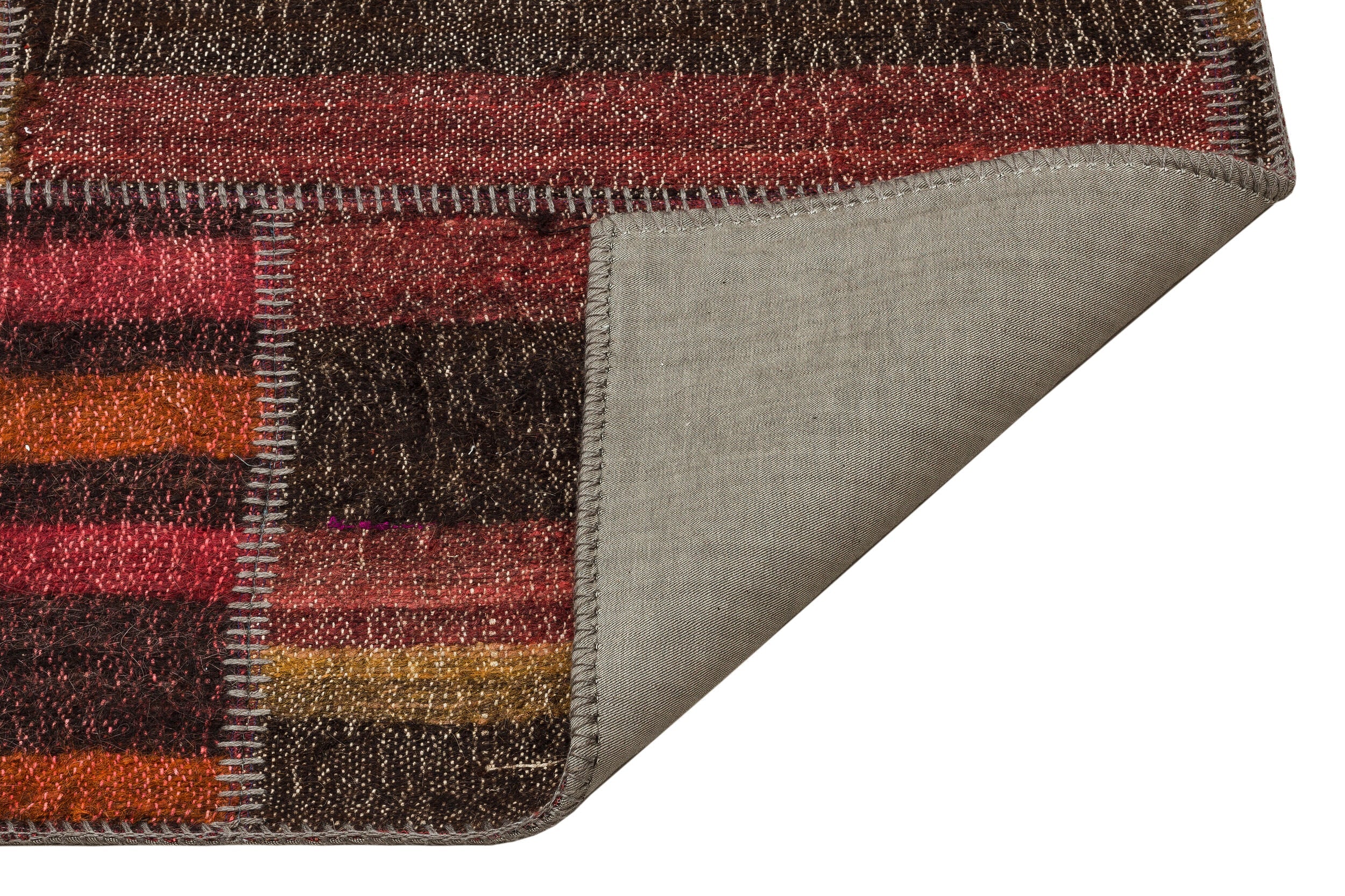 Teselya Brown Vintage Wool Handmade Area Rug 5'3" x 7'7"
