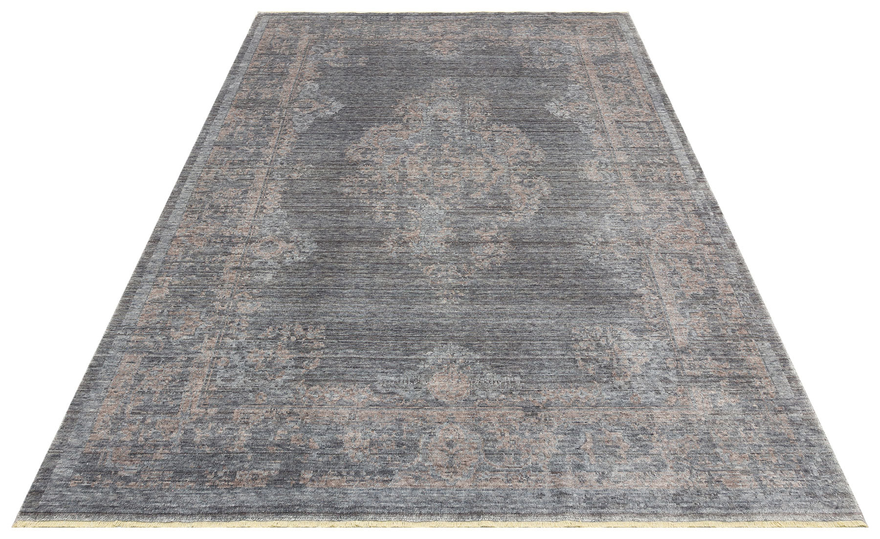 Vintage Ushak Rug – Grey Overdyed Area Rug | Handmade Flatweave, Soft Texture