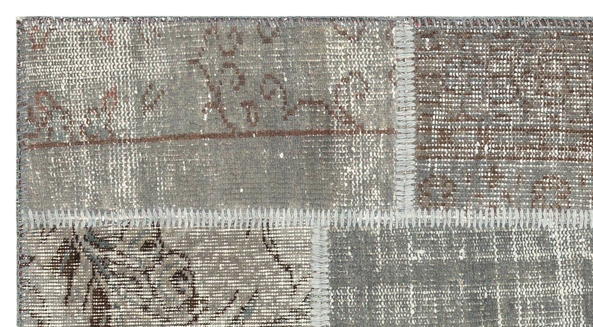 Iskece Grey Vintage Wool Handmade Area Rug 2'7" x 4'10"
