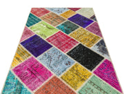 Iskece 36221 Beige Patchwork Wool Handmade Area Rug 4'0" x 6'0"