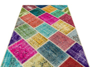 Iskece 36222 Beige Patchwork Wool Handmade Area Rug 4'0" x 6'0"