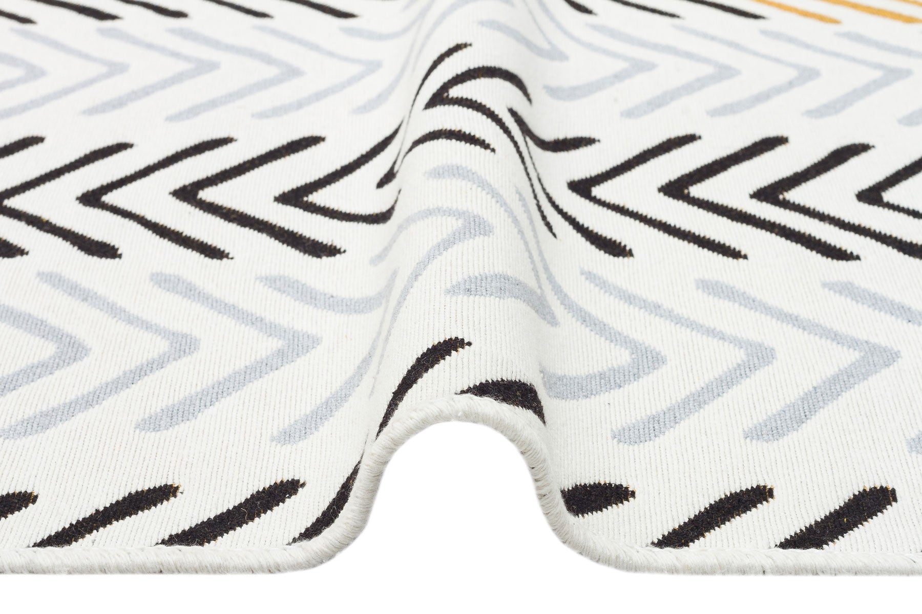 Yellow Geometric Kilim - Cotton Woven Rug | Washable Flatweave Carpet