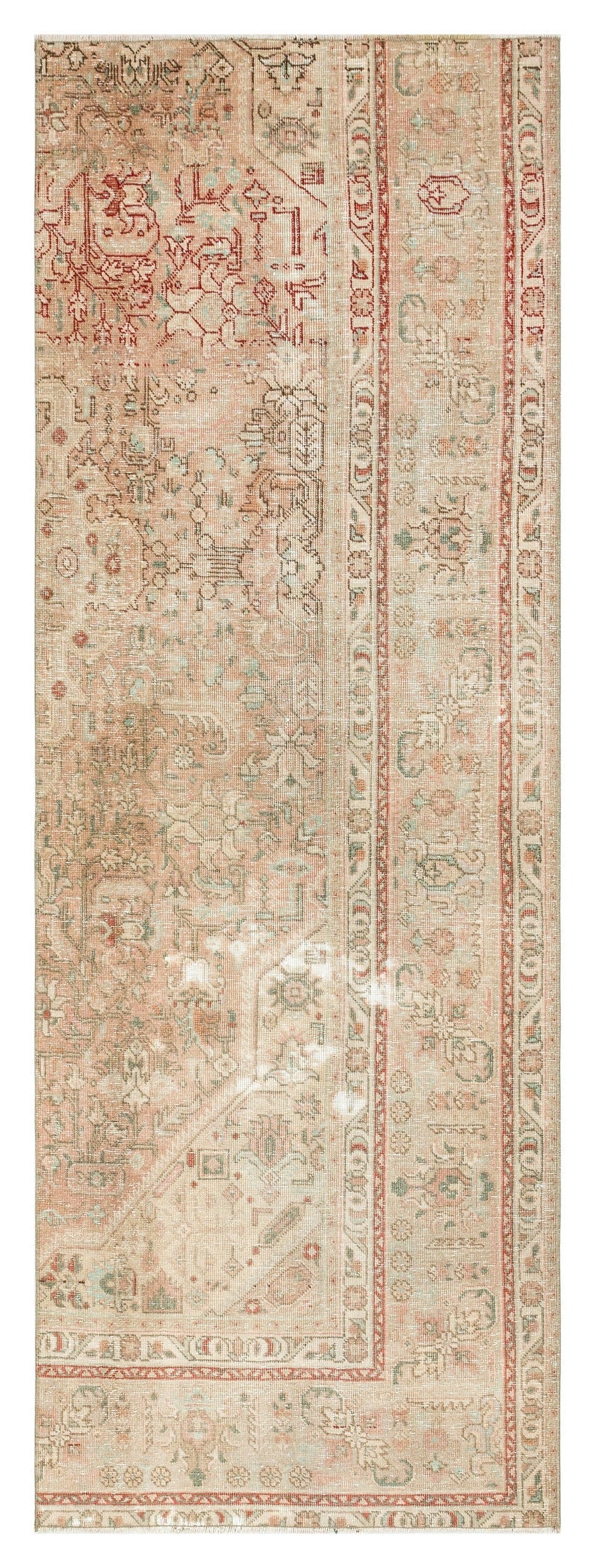 Epir Beige Vintage Wool Handmade Area Rug 2'7" x 7'4"
