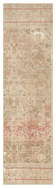 Epir Beige Vintage Wool Handmade Area Rug 2'7" x 9'6"