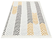 Yellow Geometric Kilim - Cotton Woven Rug | Washable Flatweave Carpet