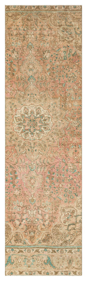 Epir Beige Vintage Wool Handmade Area Rug 2'9" x 9'1"