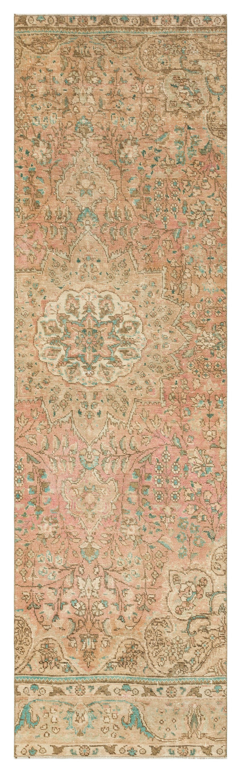 Epir Beige Vintage Wool Handmade Area Rug 2'9" x 9'1"
