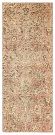 Epir Beige Vintage Wool Handmade Area Rug 3'7" x 9'1"