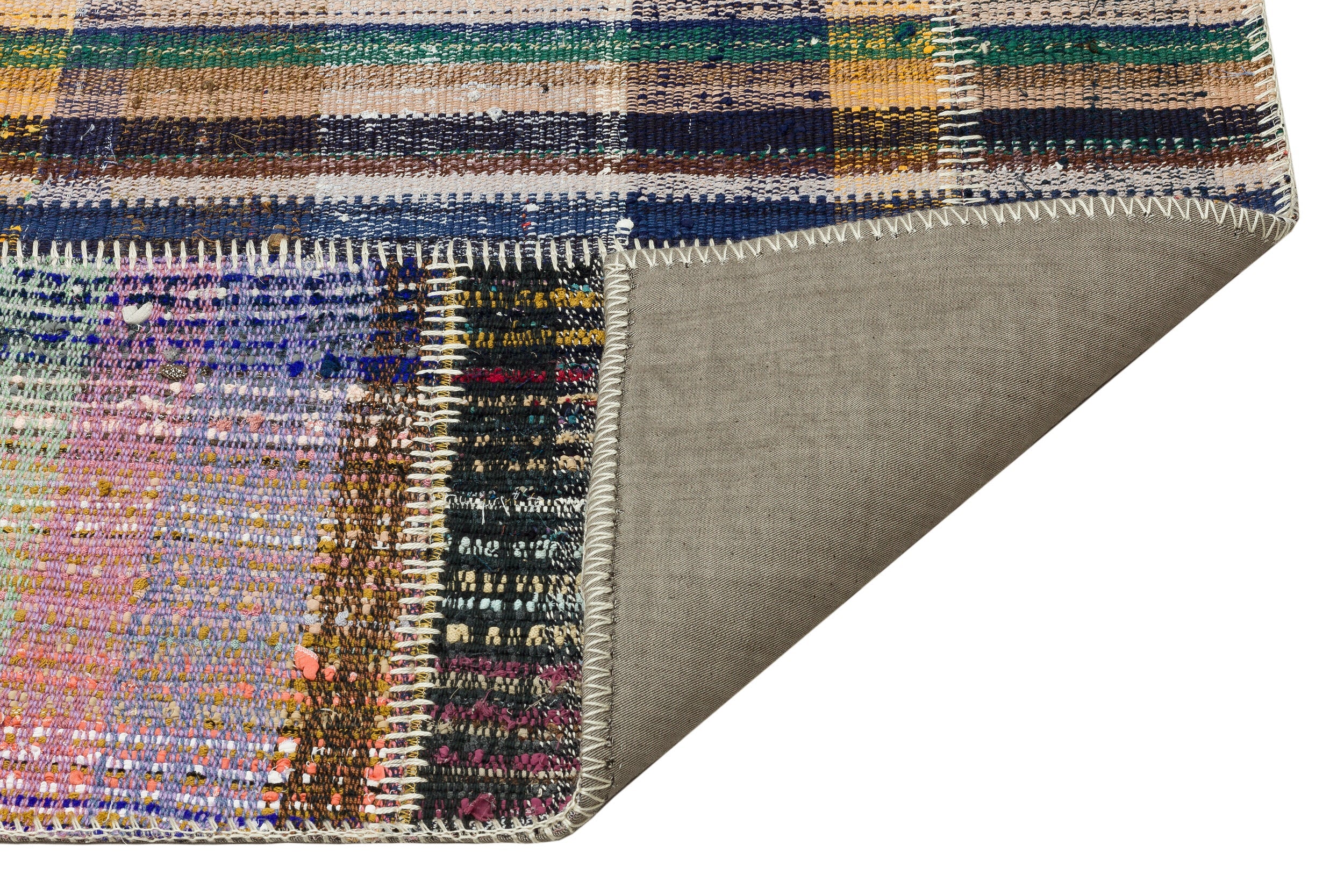 Teselya 36317 Multy Striped Wool Handmade Area Rug 5'1" x 7'7"