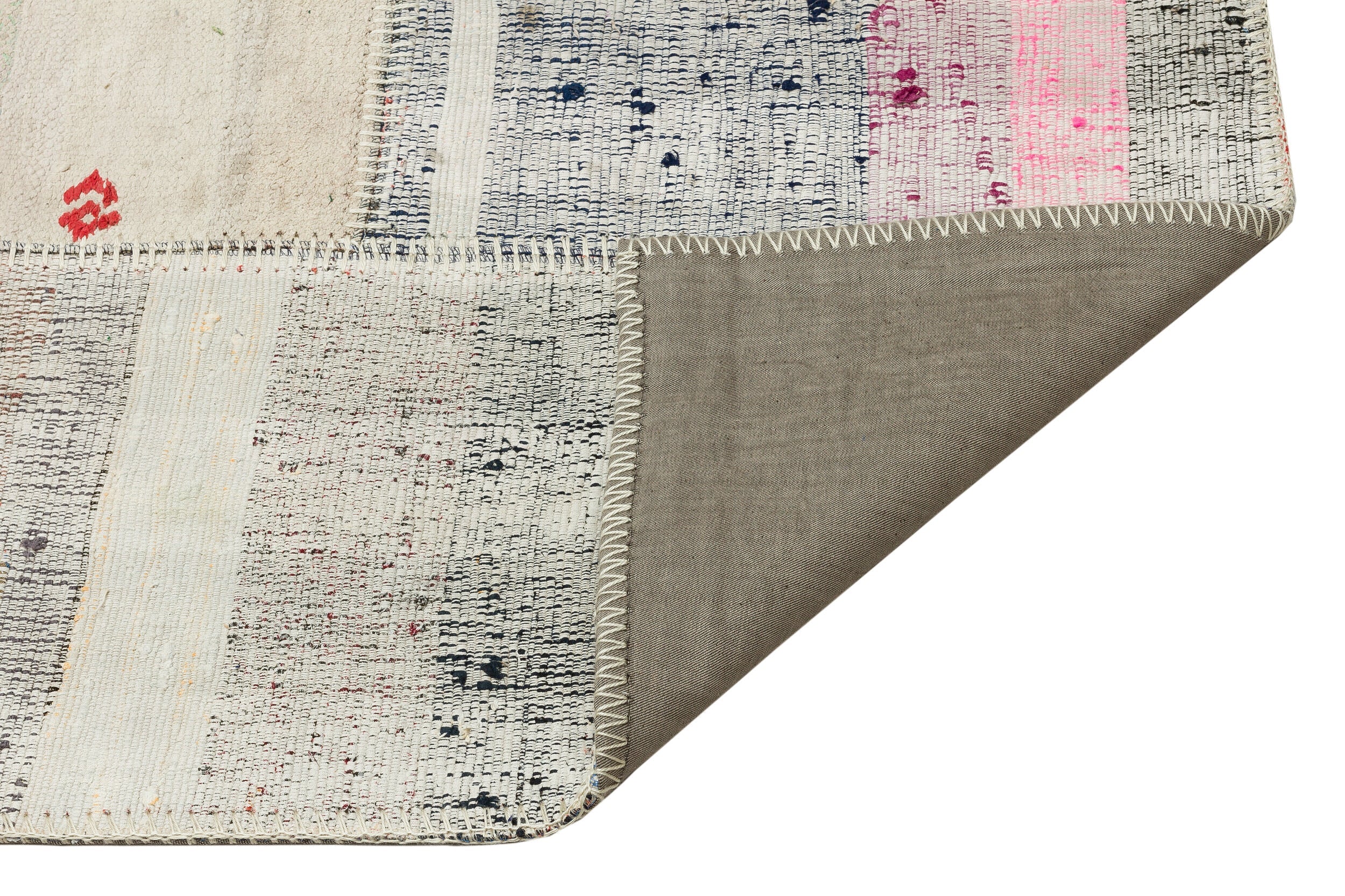 Teselya 36323 Beige Striped Wool Handmade Area Rug 5'1" x 7'7"