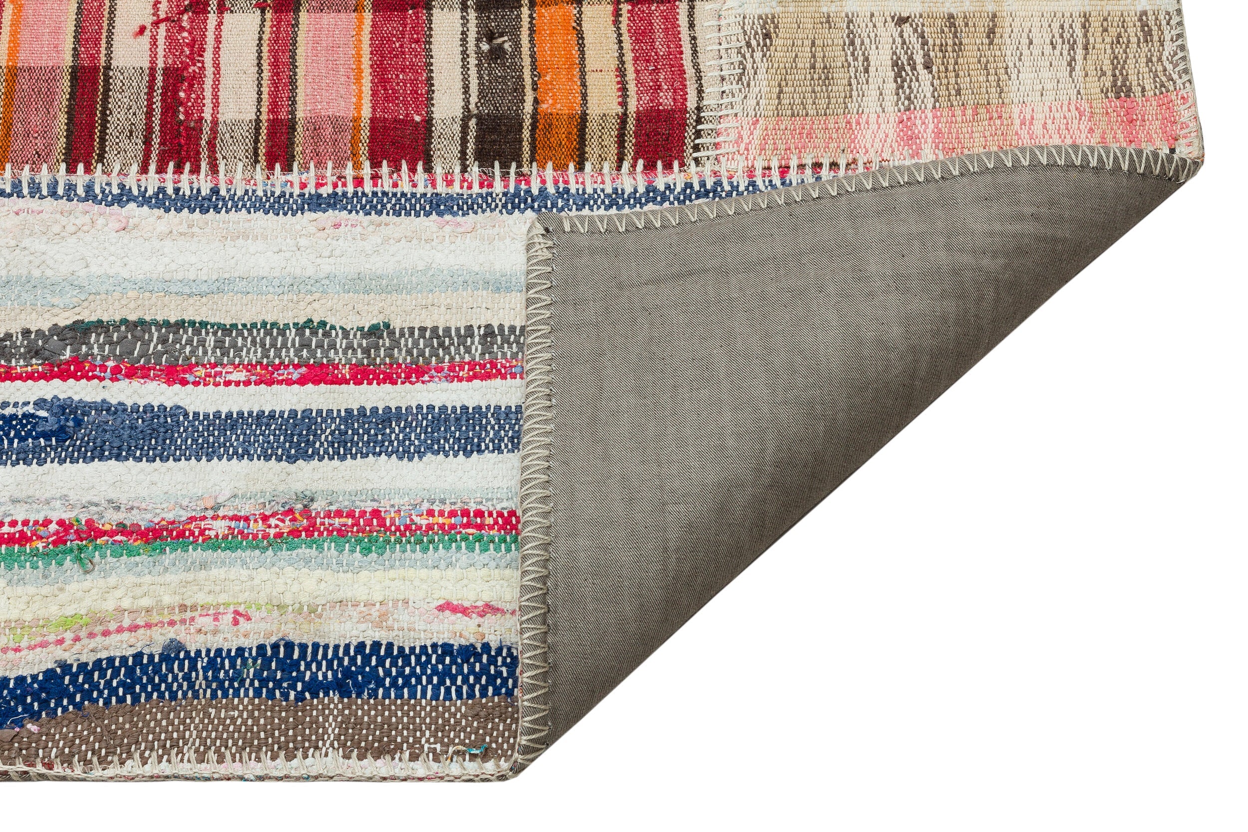 Teselya 36359 Multy Striped Wool Handmade Area Rug 5'1" x 7'6"