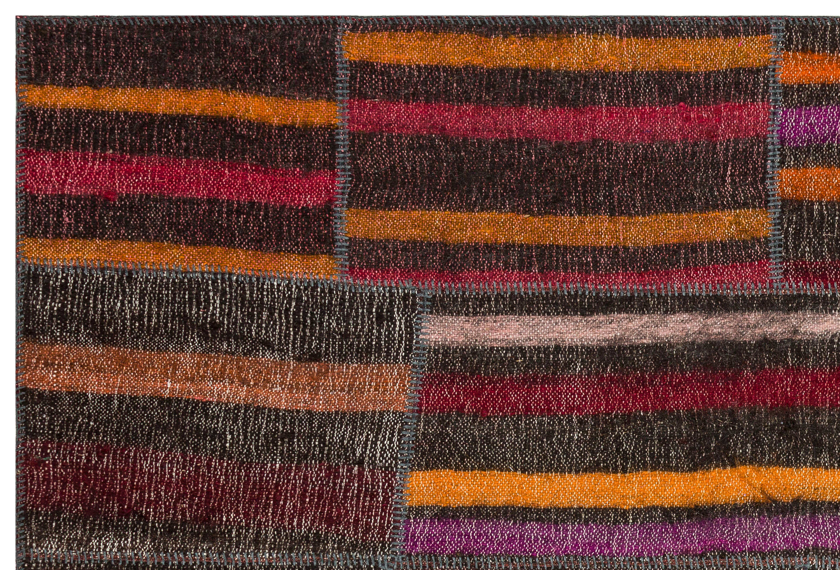 Teselya Brown Vintage Wool Handmade Area Rug 5'2" x 7'7"