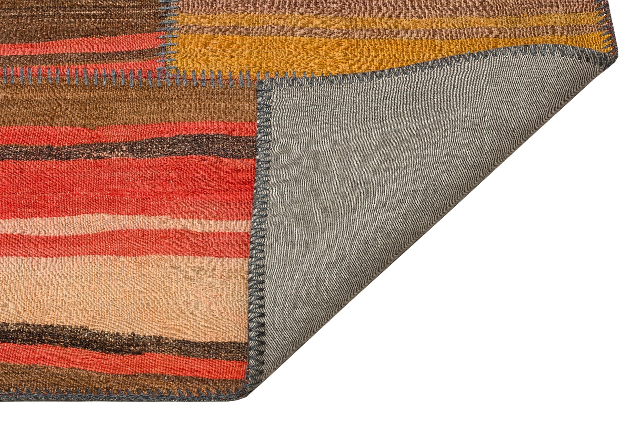 Teselya Orange Vintage Wool Handmade Area Rug 5'3" x 7'7"