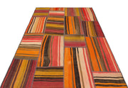 Teselya Orange Vintage Wool Handmade Area Rug 5'3" x 7'7"