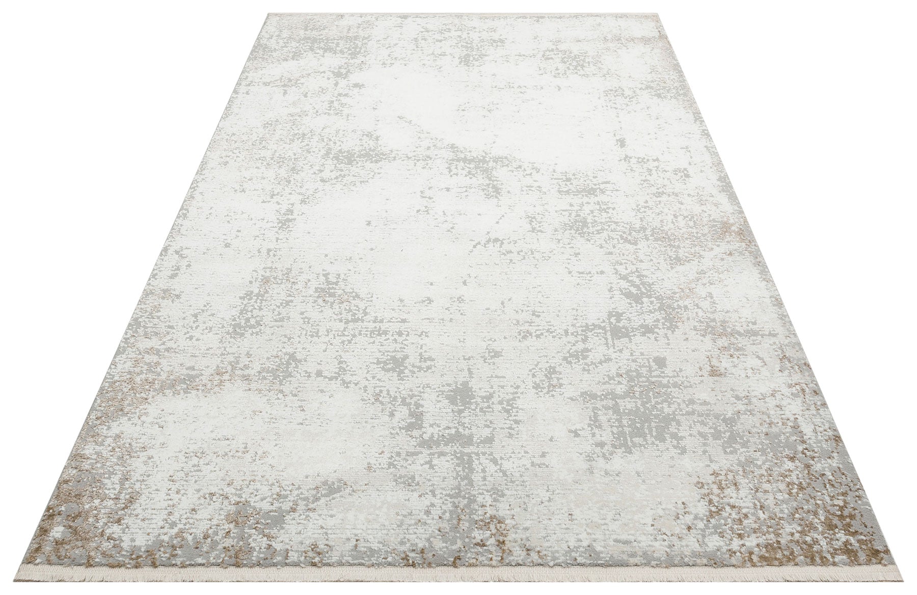 Grey Vintage Area Rug - Machine Made Carpet | Washable Non Slip Flatweave Rug