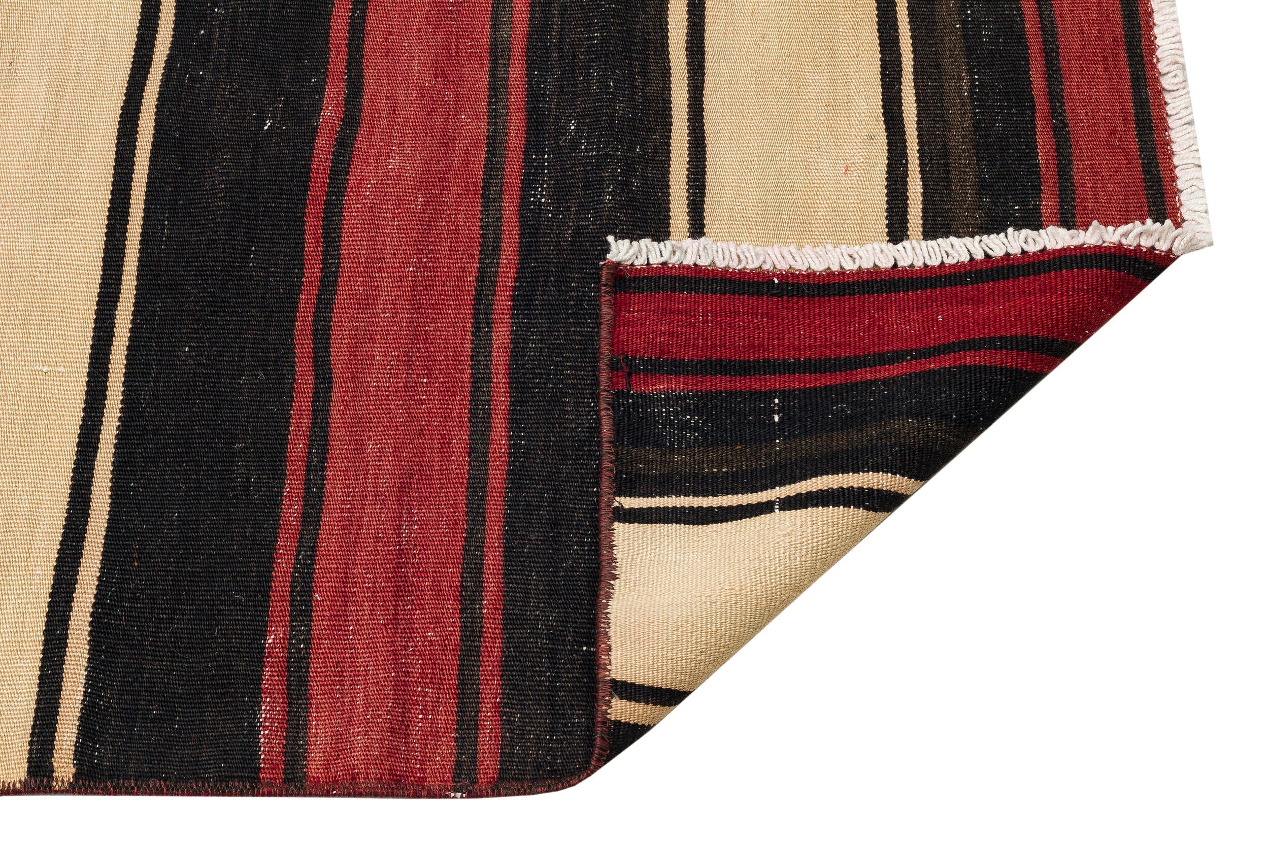 Girit Multy Striped Wool Handmade Area Rug 1'10" x 7'5"