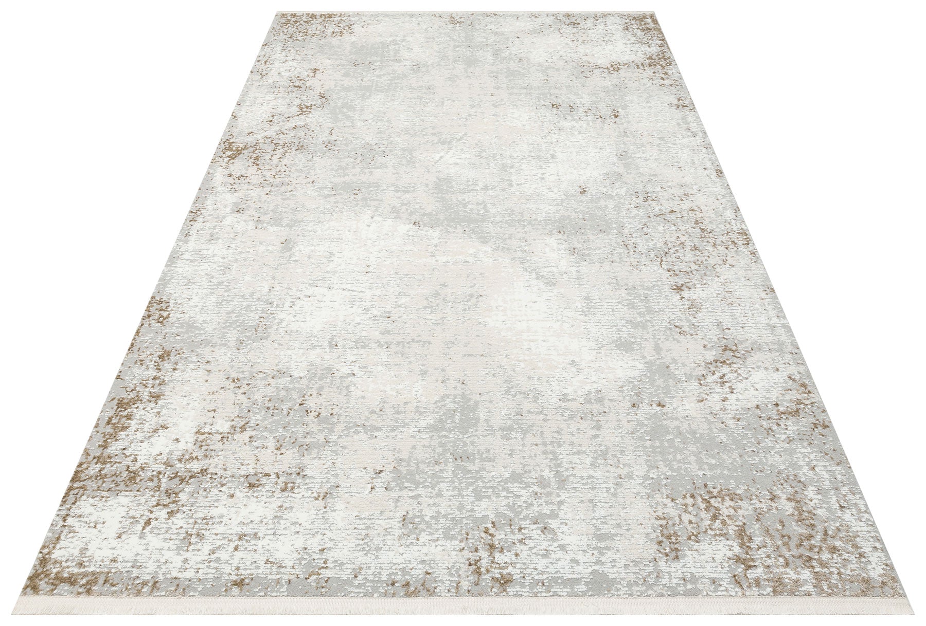 Grey Vintage Area Rug - Machine Made Carpet | Washable Non Slip Flatweave Rug