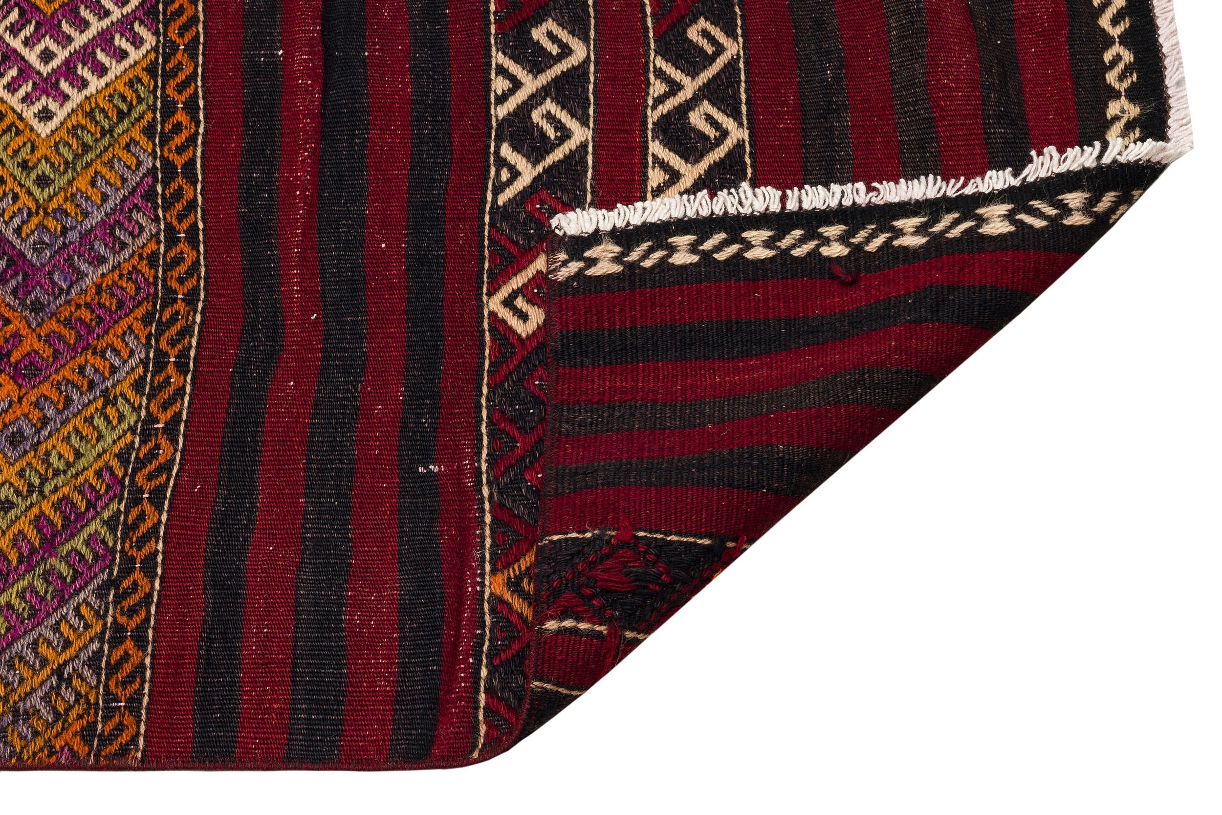 Girit Multy Striped Wool Handmade Area Rug 2'6" x 9'4"