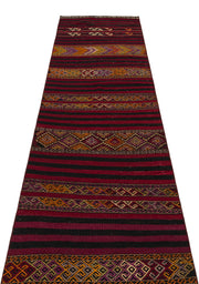 Girit Multy Striped Wool Handmade Area Rug 2'6" x 9'4"