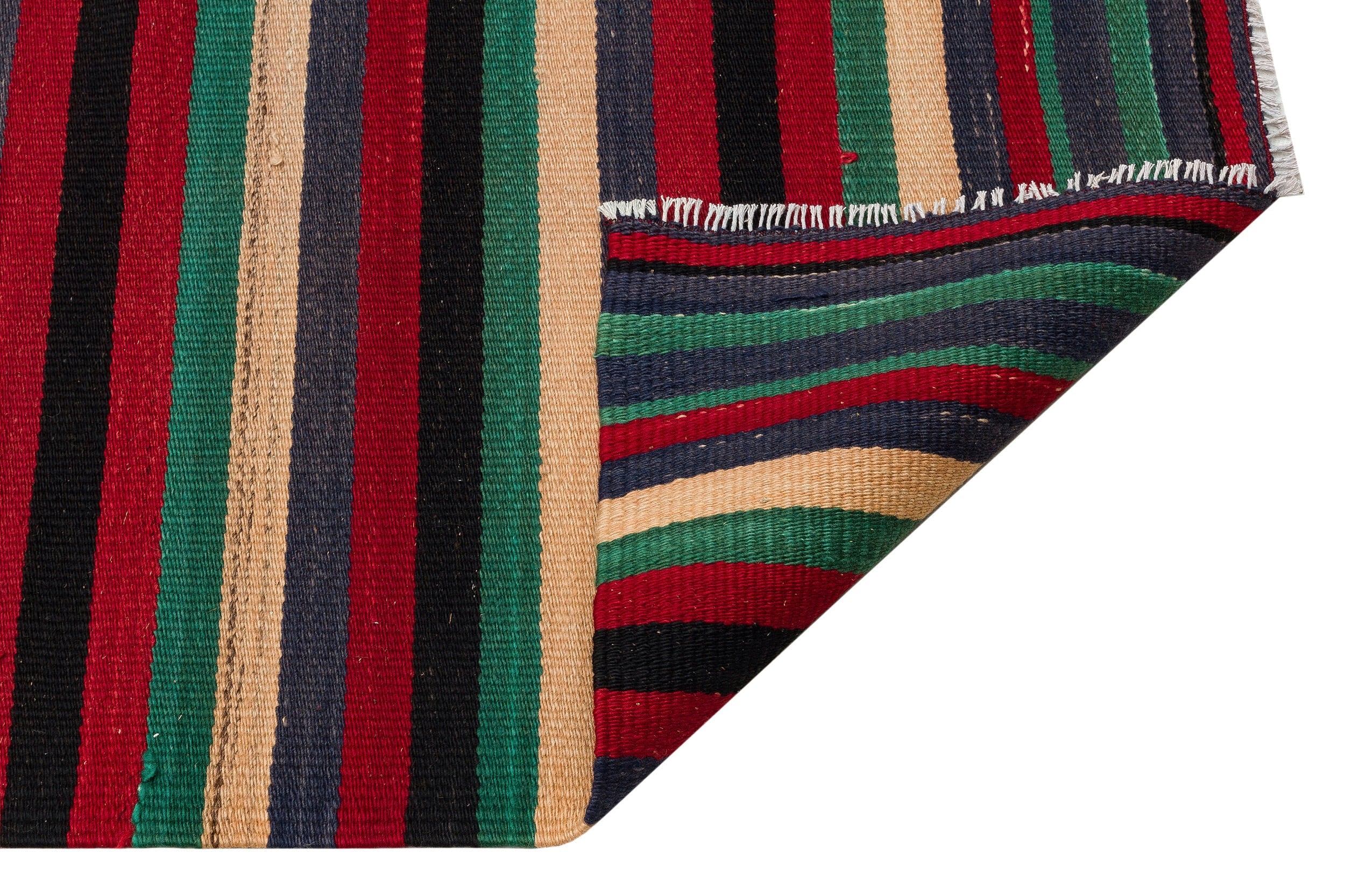Girit Multy Striped Wool Handmade Area Rug 2'4" x 9'6"
