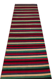 Girit Multy Striped Wool Handmade Area Rug 2'4" x 9'6"