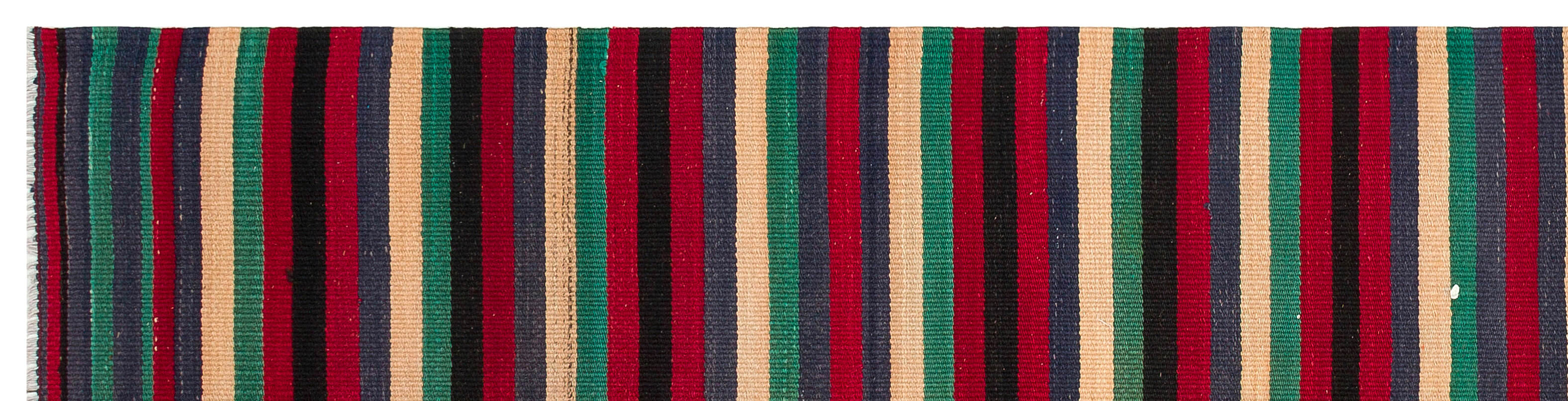Girit Multy Striped Wool Handmade Area Rug 2'4" x 9'6"
