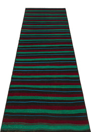 Girit Brown Striped Wool Handmade Area Rug 2'5" x 8'4"