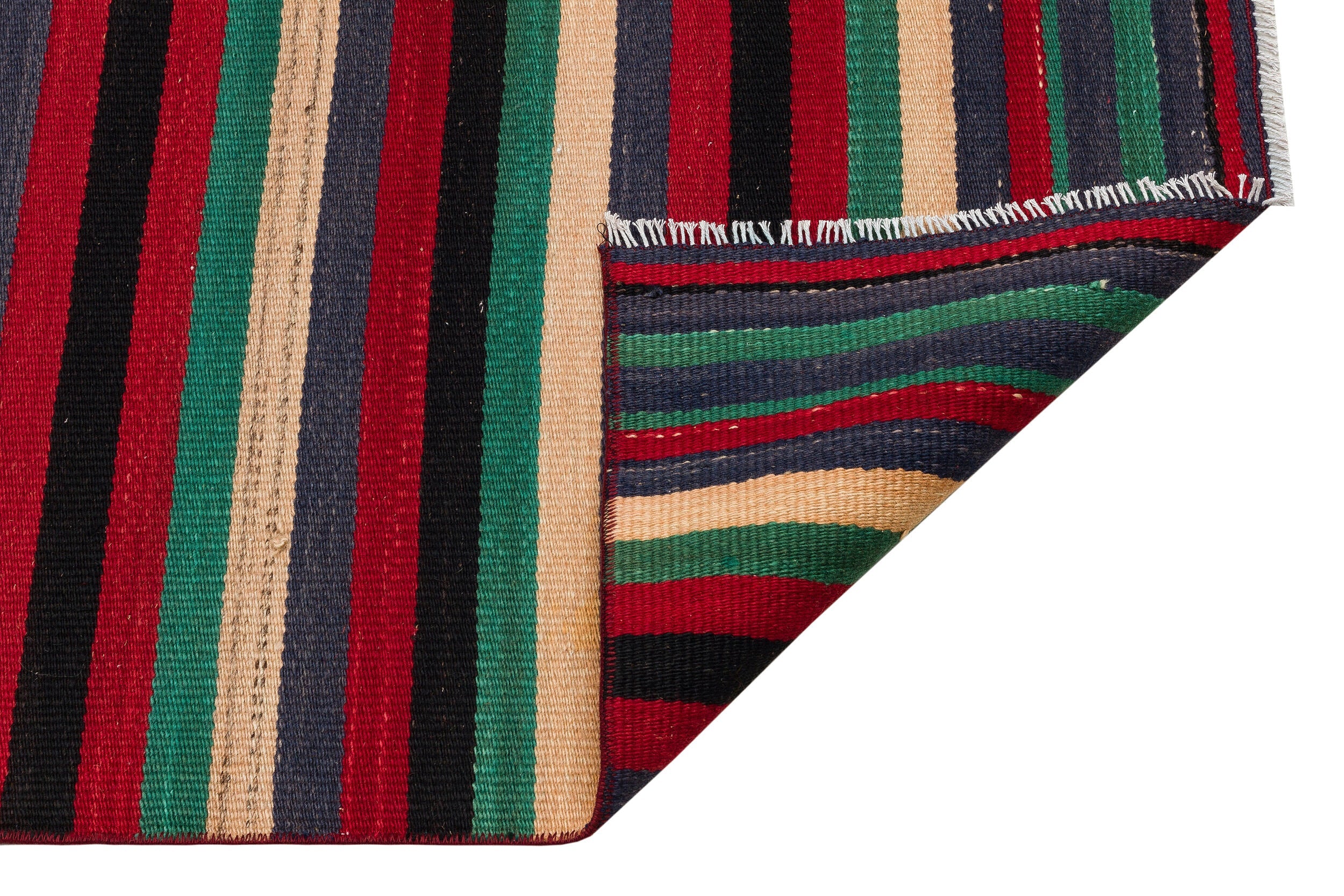 Girit Multy Striped Wool Handmade Area Rug 2'4" x 9'6"