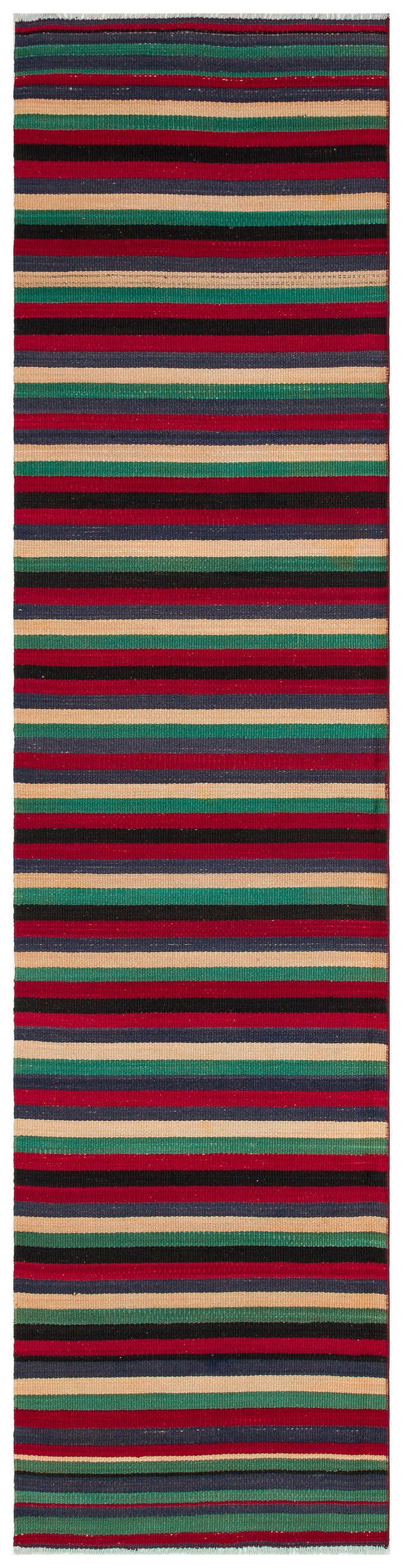 Girit Multy Striped Wool Handmade Area Rug 2'4" x 9'6"